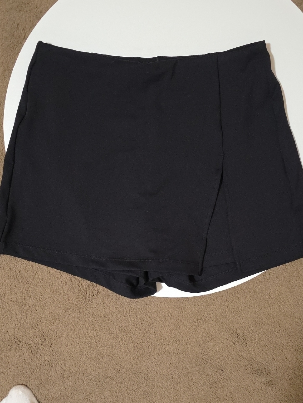 Black Mini Skort with Front Wrap Panel